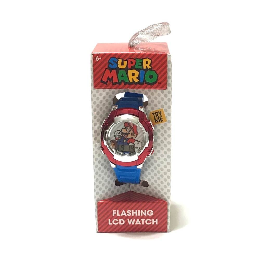 Super Mario Bros Kids Digital Watch with Flashing LCD Ages 6 and up NEW Nintendo